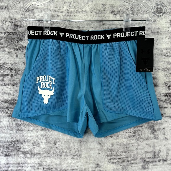 Under Armour Other - NWT Under Armour Project Rock Girls Play Up Shorts Glacier Blue Size Large‎